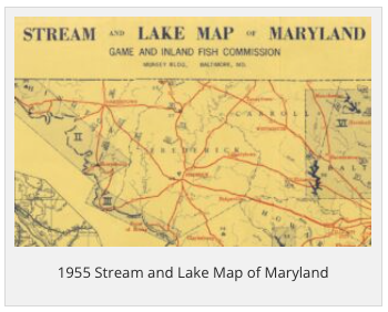 1955 Stream and Lake Map of Maryland