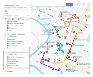 Oakland Walking Tours- Online Google Map