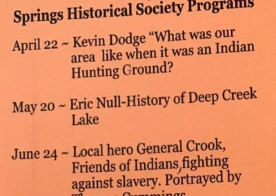 Springs Historical Society 2024 Program